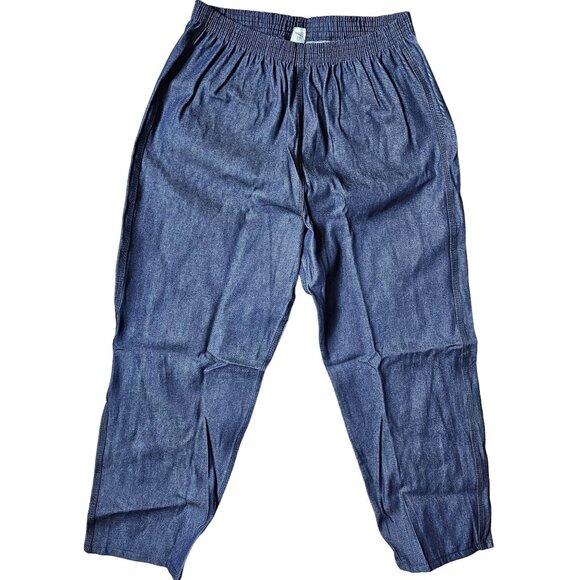 Elastic Waist Denim Pants 2XL Miss Fit 100% Cotton Made In Pakistan Blue - Picture 1 of 9